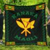 Kanaka Maoli Flag Polynesian Premium Quilt Green  Love Style  Ah  J1  Quilt